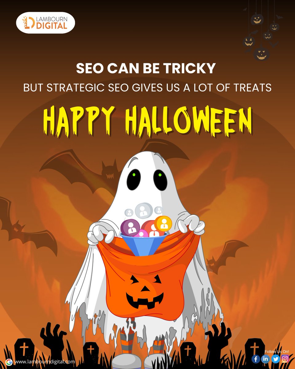Elevate Your Online Presence with SEO Magic this Halloween!  🎃🔮📈 
🎃Lambourn Digital wishes you all a Happy, Creepy, &amp; Safe #Halloween! 

#happyhalloween #halloween2023  #website #seo #SEOBooost #searchengine #digitalmarketing #lambourndigital