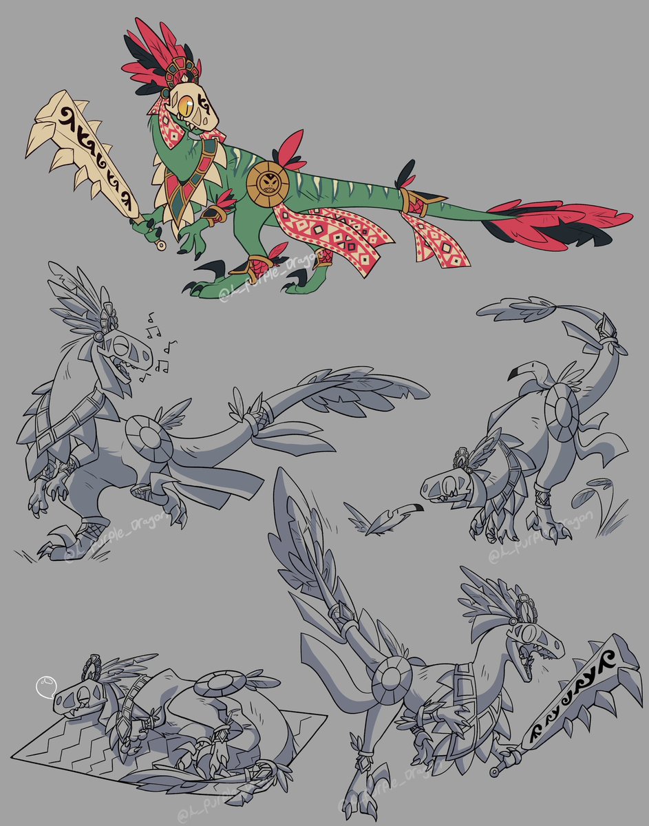 A_Purple_Dragon's tweet photo. Show me your most popular piece of art! 

I’m so glad you guys liked this lil dinosaur lad! I’d love to post more fun and different character designs of various animals in the future ^o^ https://t.co/gvFMWDf1WH