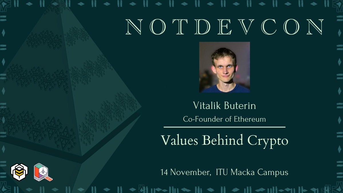 📣We are thrilled to reveal the big news!

We are honored to announce that <a href="/VitalikButerin/">vitalik.eth</a>, the co-founder of <a href="/ethereum/">Ethereum</a>, will be joining us at notDEVCON on November 14th. <a href="/EFDevconnect/">EF events</a> 

Get ready for an exceptional talk on “Values Behind Crypto” that will be game-changing!🎊