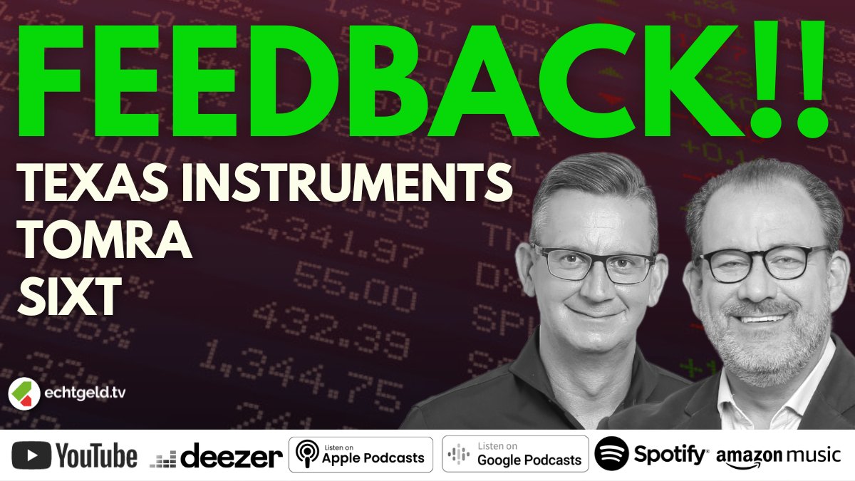 Satte Dividenden bei Texas Instruments, tolle operative Entwicklung bei Sixt und massiver Kursverlust bei Tomra...

<a href="/takberlin/">Tobias Kramer</a> und <a href="/CWRoehl/">Christian W. Röhl</a> gucken, ob sich ein Einstieg jetzt lohnt und bei welcher Aktie man besser genauer hinschauen sollte!

📌 youtu.be/_yW33chYmNw