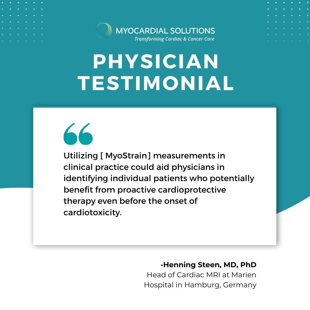 MyoStrain technology is a game-changer for cardiology. It empowers physicians to proactively identify patients who may benefit from early cardioprotective therapy. Hear from more physicians by visiting our website: myocardialsolutions.com/users/physicia…