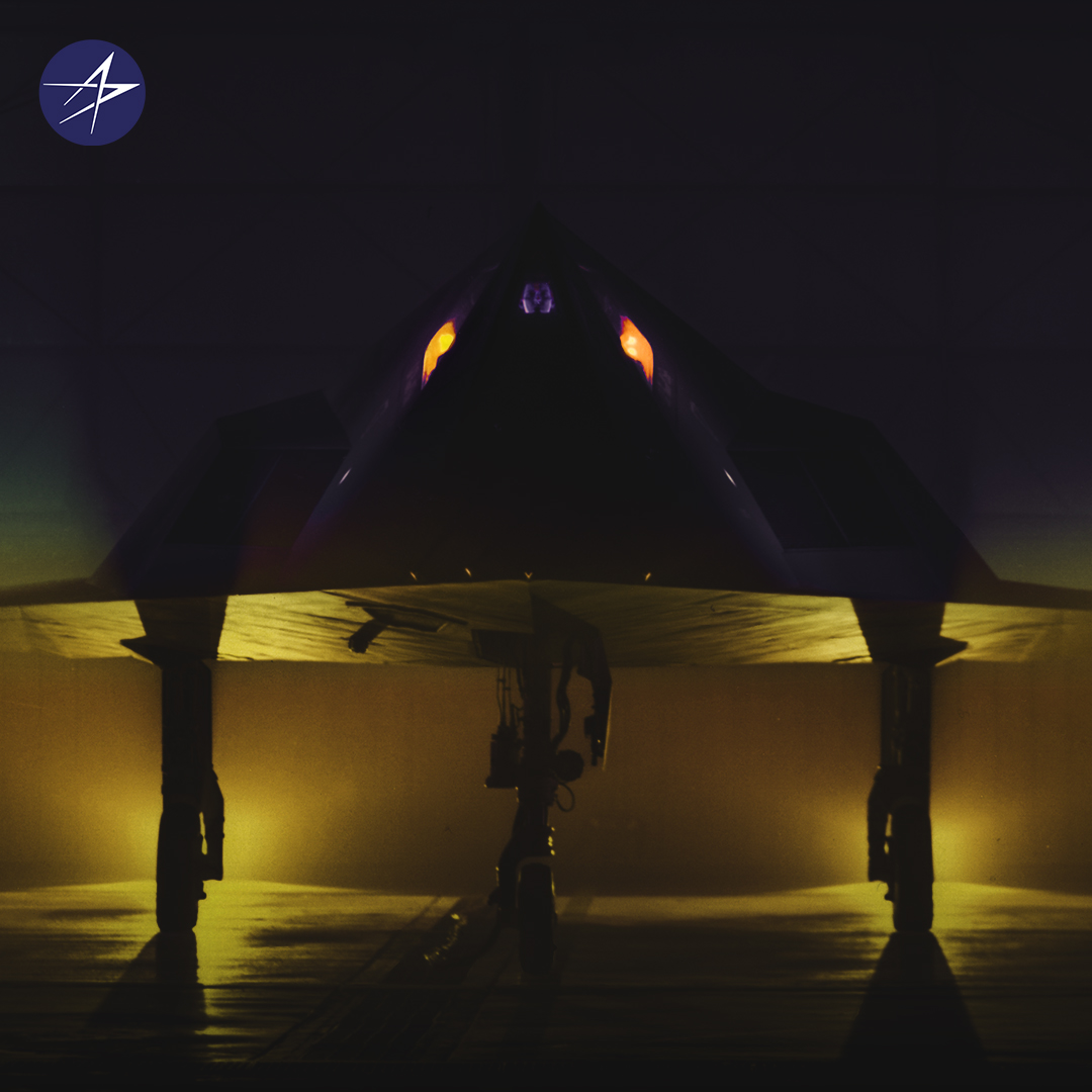 LockheedMartin's tweet photo. The F-117 Nighthawk - Stealthy and mysterious, much like the secrets at Skunk Works®. https://t.co/N3SFaAaSGi