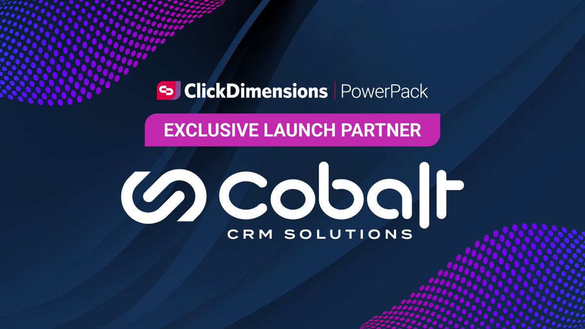 We're thrilled to announce Cobalt is an exclusive <a href="/ClickDimensions/">Click</a> PowerPack Go-Live Partner! 
cobalt.net/cobalt-partner…

#SMB #CRM