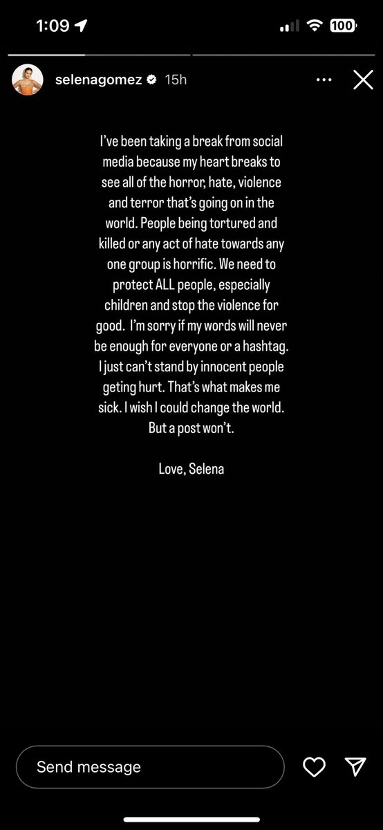 LaraYou's tweet photo. @selenagomez As if your social media following isn’t what helped you launch a multi million dollar brand. You’ll use it to make money but not to create real change and inform your followers on an actual genocide? Shame on you. https://t.co/vAXmRjxG2N