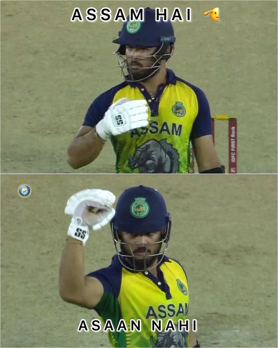 Im_Forid's tweet photo. Riyan Parag in Syed Mushtaq Ali trophy 2023:

45(19) &amp; 0/53(4)
61(34) &amp; 2/25(4)
76*(37) &amp; 3/6(4)
53*(29) &amp; 1/17(4)
76(39) &amp; 1/37(4)
72(37) &amp; 1/35(3)
57*(33) &amp; 1/17(4)
50*(31) &amp; 2/23(4)

Riyan Parag is a monster in domestics......!!!!!
#SMAT #assam @ParagRiyan #WorldCup2023india https://t.co/vqtfkij8JM