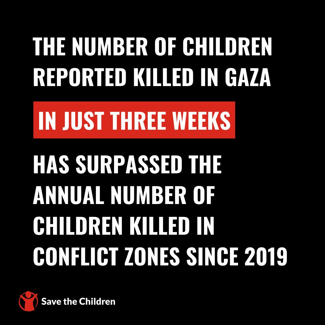Mothers are writing their children’s names on their hands so that ,if killed, they can be identified. With little aid entering #Gaza, the number of child deaths is likely to rise. So, how many trucks would be needed to carry 3,300 child-size coffins? 👉 bit.ly/3s76xAe
