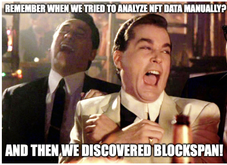 BlockSpanHQ's tweet photo. 😂 We've all been there! Level up with @BlockSpanhq and make your NFT journey a laughably smooth ride. 🚀 #BlockSpanMagic #NFTDataDoneRight #NFTs #blockspan #Nftapi https://t.co/ElYRjXnrrG