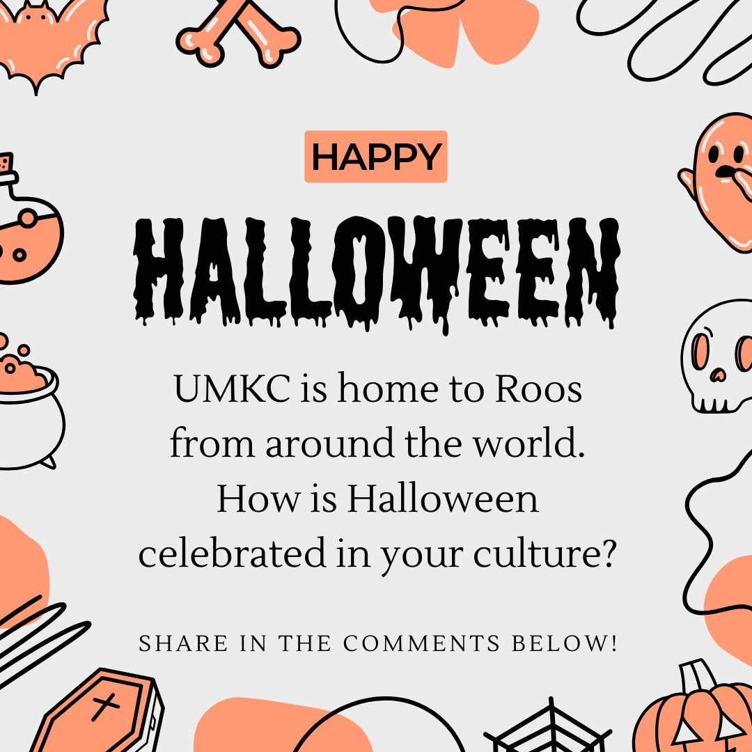 UMKCstudyabroad's tweet photo. Happy Halloween!
We would love to learn about Halloween celebration practices from our Roos around the world. Please share how your culture celebrates this time of year in the comments below! https://t.co/XYoLuUjje5