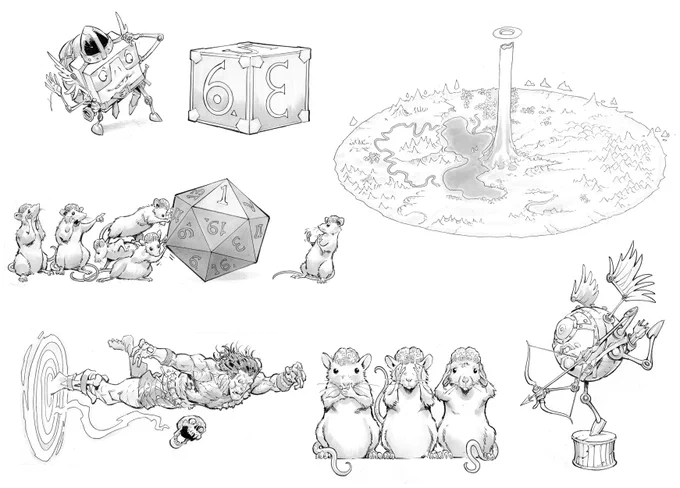 Some more work I got to do for Planescape, these are little illustrations for the DM screen. Super fun to do! AD: Emi Tanji #dnd