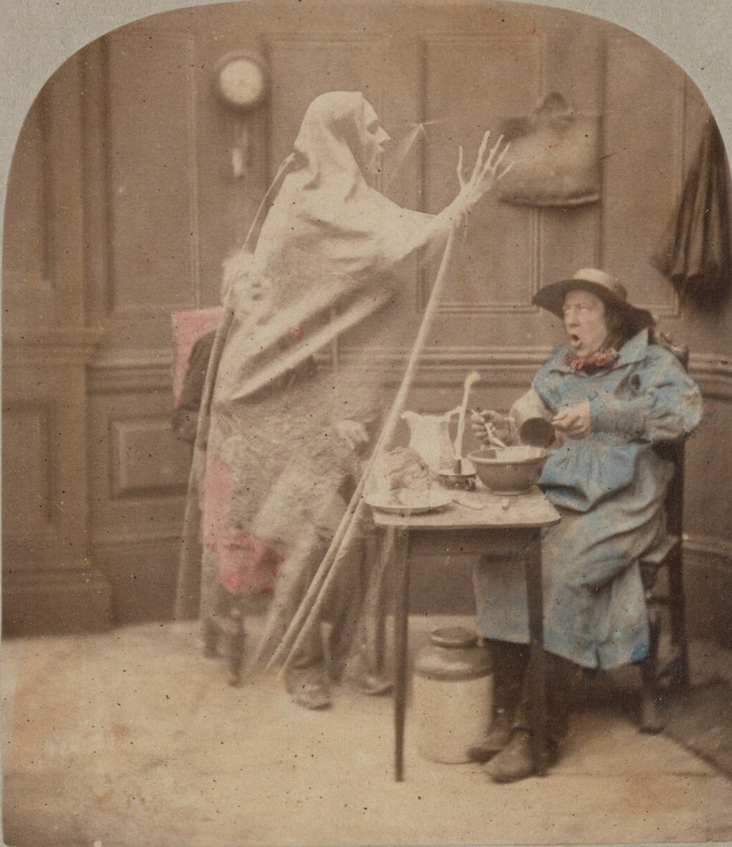 Happy Halloween 🎃👻 Image: One-half of a stereo pair from the London Stereoscopic Co’s The Ghost in the Stereoscope c1861.