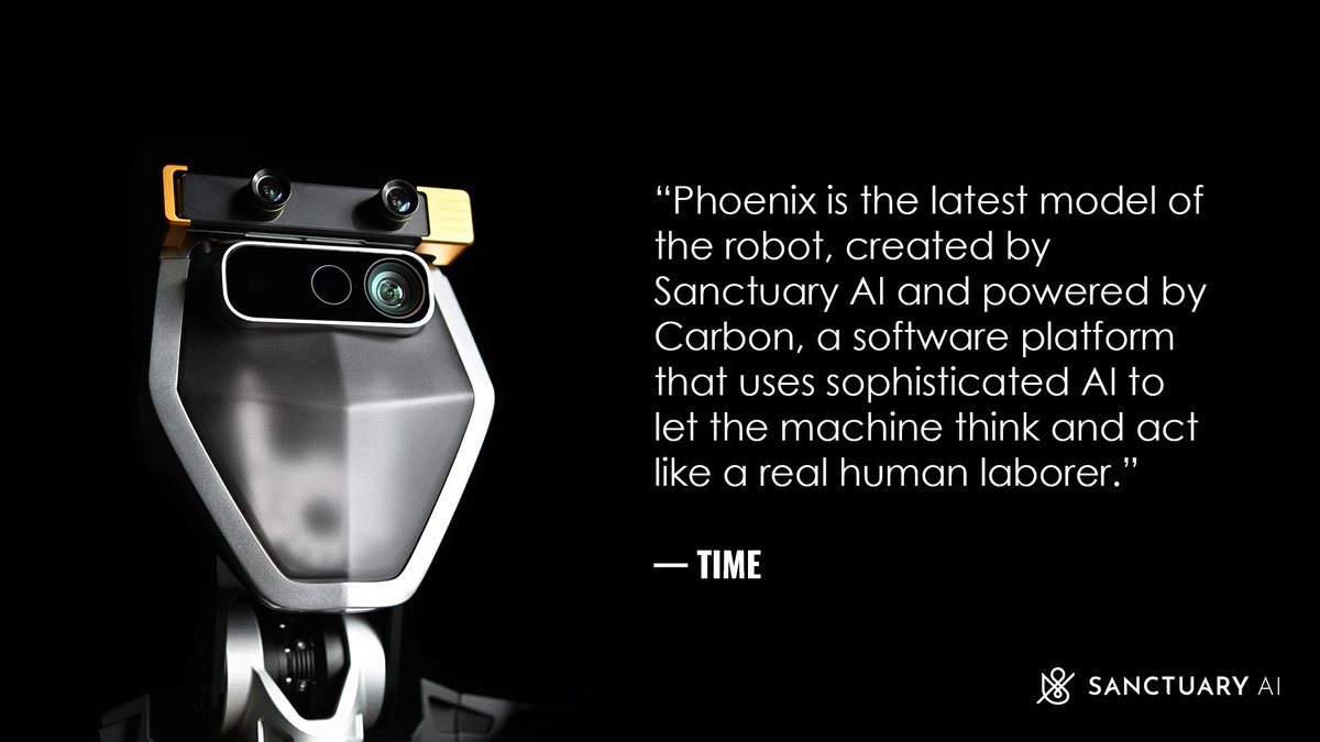 “Phoenix is the latest model of the robot, created by Sanctuary AI and powered by Carbon, a software platform that uses sophisticated AI to let the machine think and act like a real human laborer.” — @TIME Read the full article and listen to the podcast episode:…