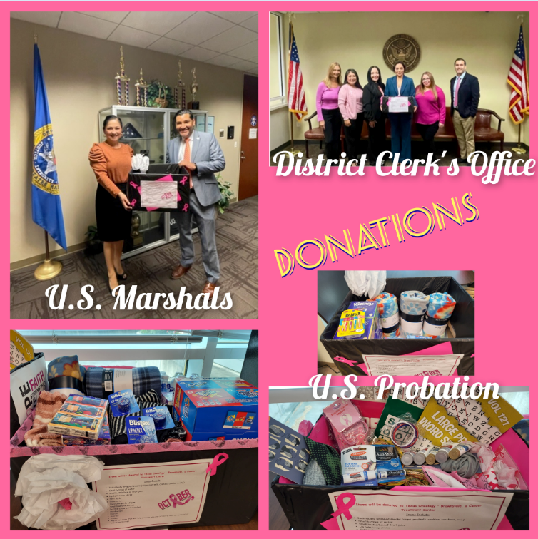 SDTXUSProbation's tweet photo. Brownsville Federal Courthouse family donated care packages benefitting the Texas Oncology Center in Brownsville. Making A Difference in the Lower Rio Grande Valley. https://t.co/yCHgFtpdxB