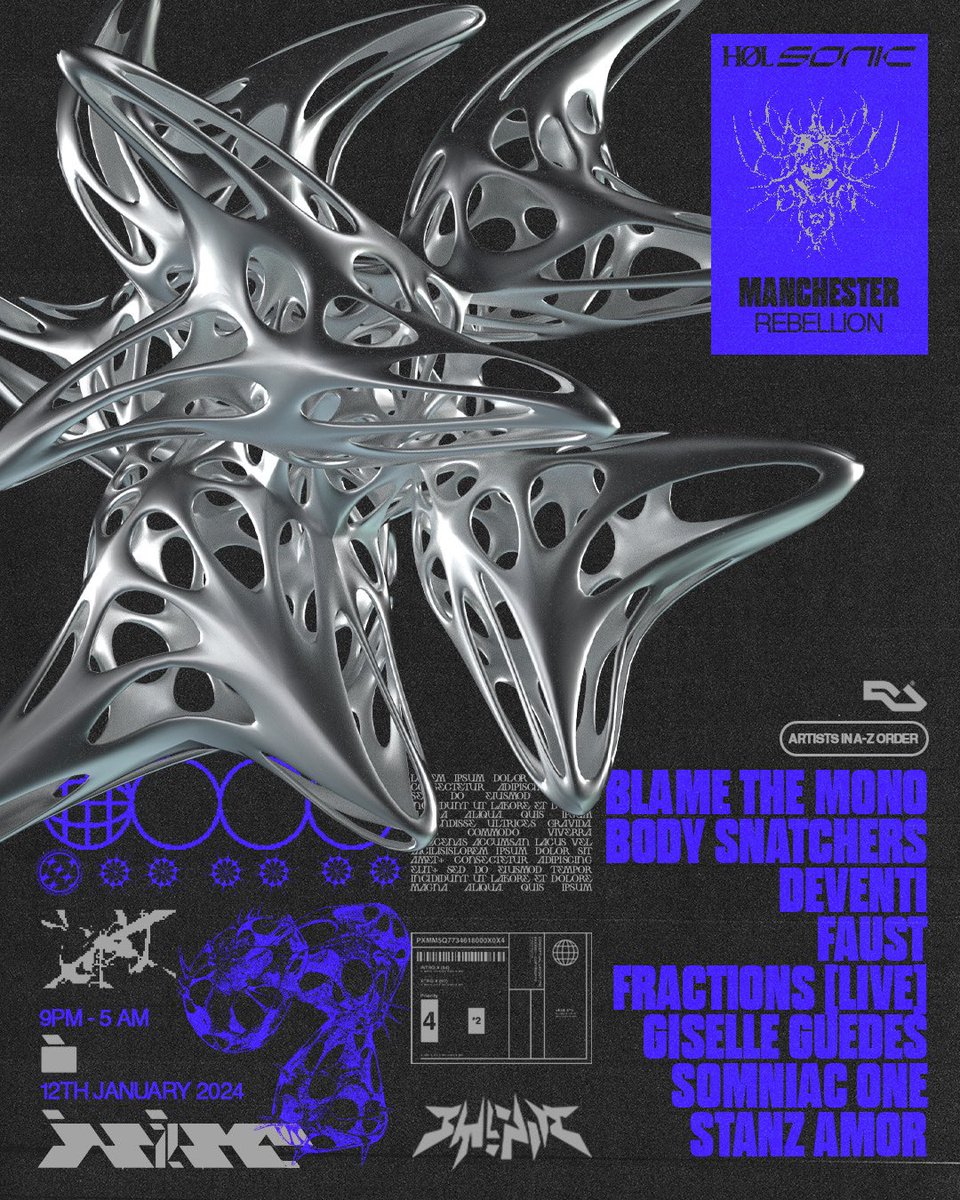 HOLTECHNO's tweet photo. ** JUST ANNOUNCED**

HØL x SONIC // 12th January 2024 // Tickets available on RA now

https://t.co/eEhiFseR0M https://t.co/hCcMLxA6pR