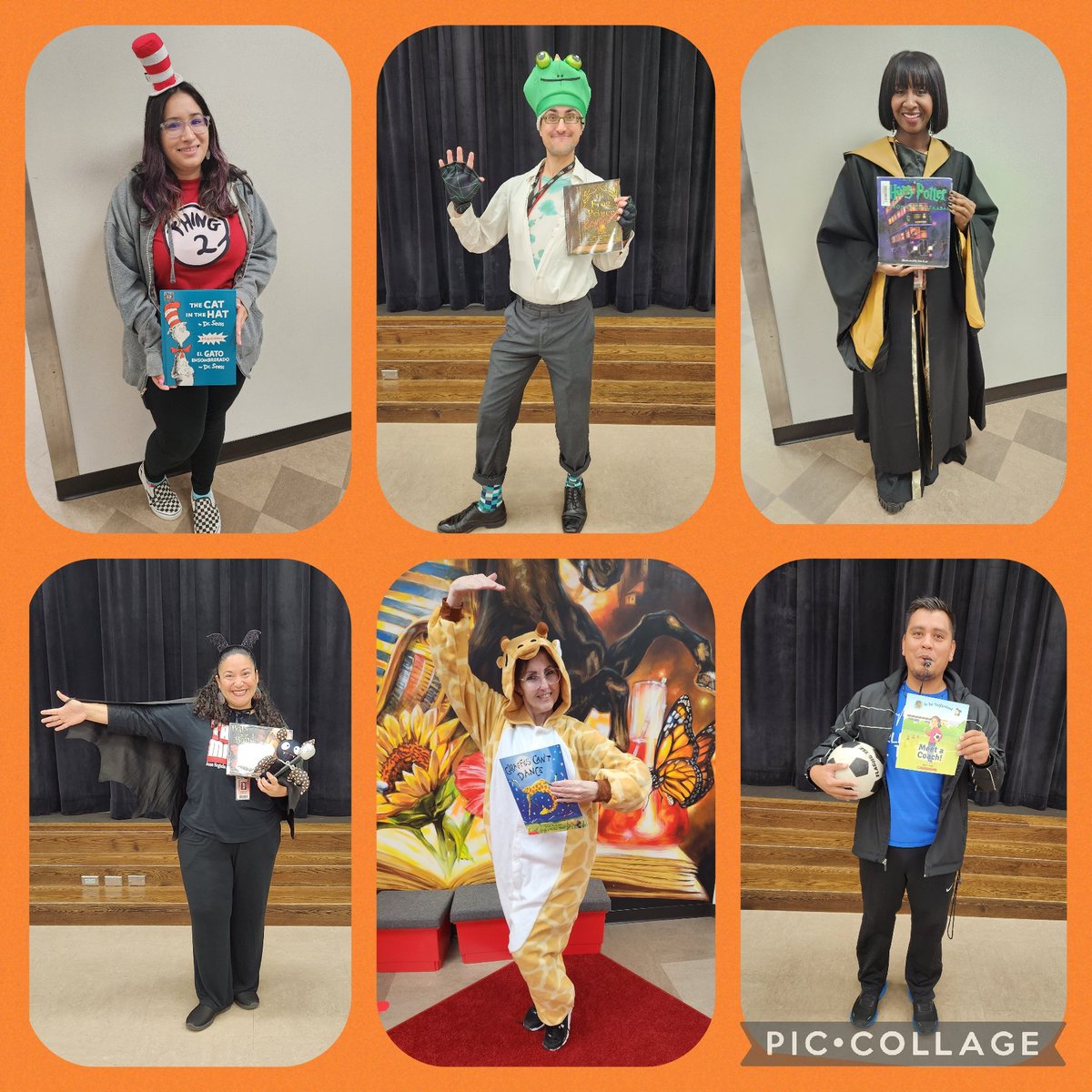 Our #OutclassTeam had fun today dressing up for the @JSES_Stallions #BookCharacterParade! 🖤📚🧡📚🖤