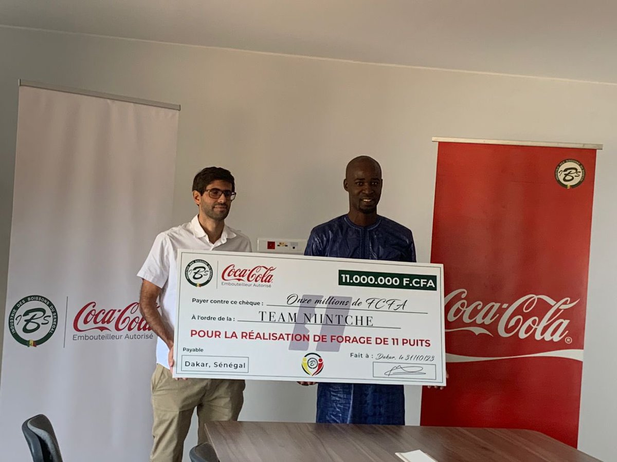 Coca-Cola vient de financer le forage de 11 puits pour une somme de 11.000.000fr après deux projets couronnés de succès. Coca Cola à travers IBS vient nous renouveler sa confiance pour doter 11villages déjà recensés d’eau potable et permettre aux habitants de ces villages d’avoir