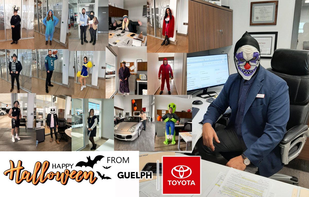 GuelphToyota's tweet photo. Halloween fun today at @GuelphToyota #funatwork #halloween #toyota #toyotadelaership #guelphtoyota #guelph #local #localguelph #fun #trickortreat https://t.co/JNA9v03kEb