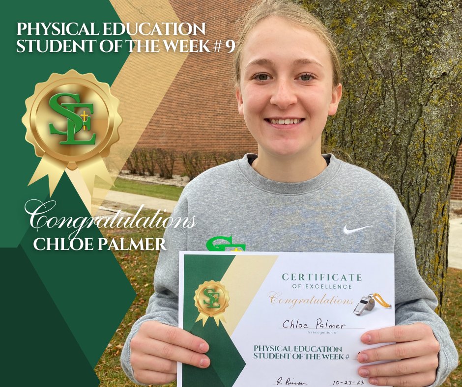 Congratulations, Chloe Palmer! PHYSICAL EDUCATION STUDENT OF THE WEEK #9 . . . #physicaleducation #participation #greateffort #stedmondcatholicschool #athletic