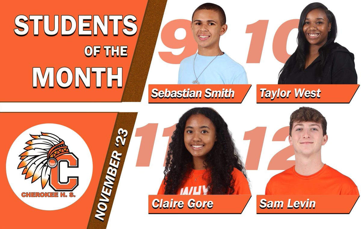 Congratulations🎉to our students of the month for November🦃 #CherokeePride