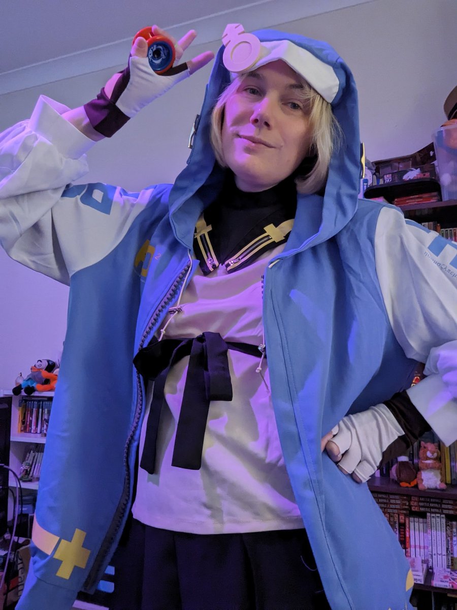 fujodemon's tweet image. &quot;Why do you always dress up as a girl for Halloween?&quot;

Halloween? I thought it was just Tuesday! 😁

Happy Halloween!! 🎃 👻

#GuiltyGearStrive #cosplay #Bridget #ギルティギア #コスプレ #ブリジット