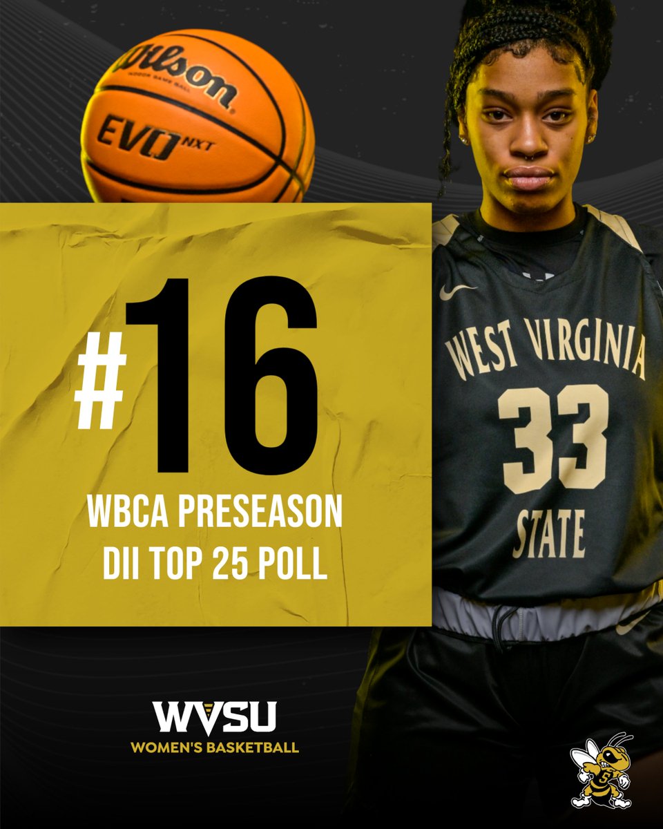 WVSU Athletics (@wvsu_gojackets) on Twitter photo W-π | WVSU is nationally-ranked at No. 1οΈβ£6οΈβ£ in the WBCA Preseason Coaches PollβΌ
π bit.ly/3QnkdyW
#GoSTATE π W-π | WVSU is nationally-ranked at No. 1οΈβ£6οΈβ£ in the WBCA Preseason Coaches PollβΌ
π bit.ly/3QnkdyW
#GoSTATE π