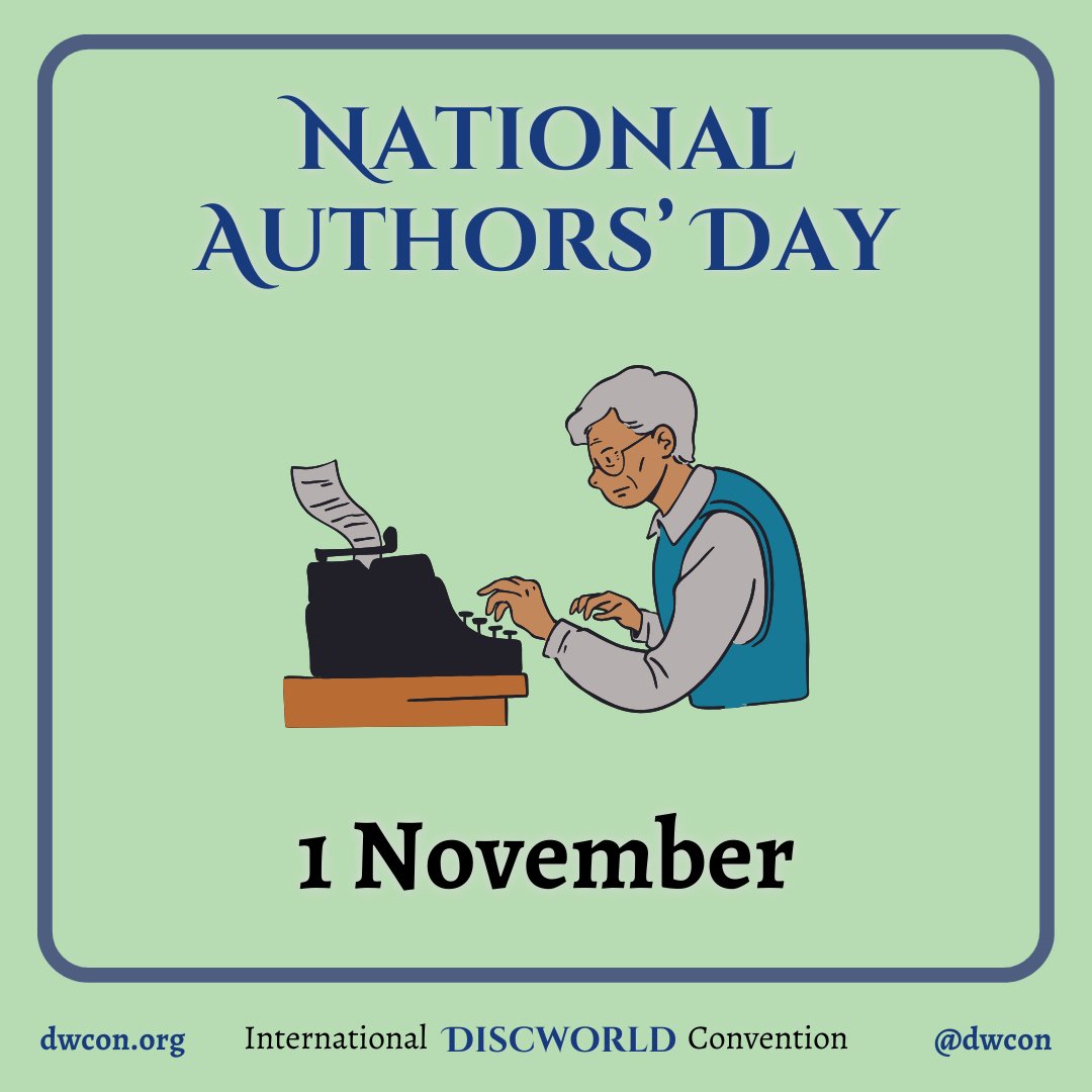 dwcon's tweet image. It&apos;s National Authors&apos; Day! Who is your favourite author &amp;amp; why (other than the late, great, STP of course!)? Maybe we can find some new (to us) authors &amp;amp; books to read in the replies...
#Discworld #DiscworldConvention #TerryPratchett
#NationalAuthorsDay #Authors #Books #NaNoWriMo