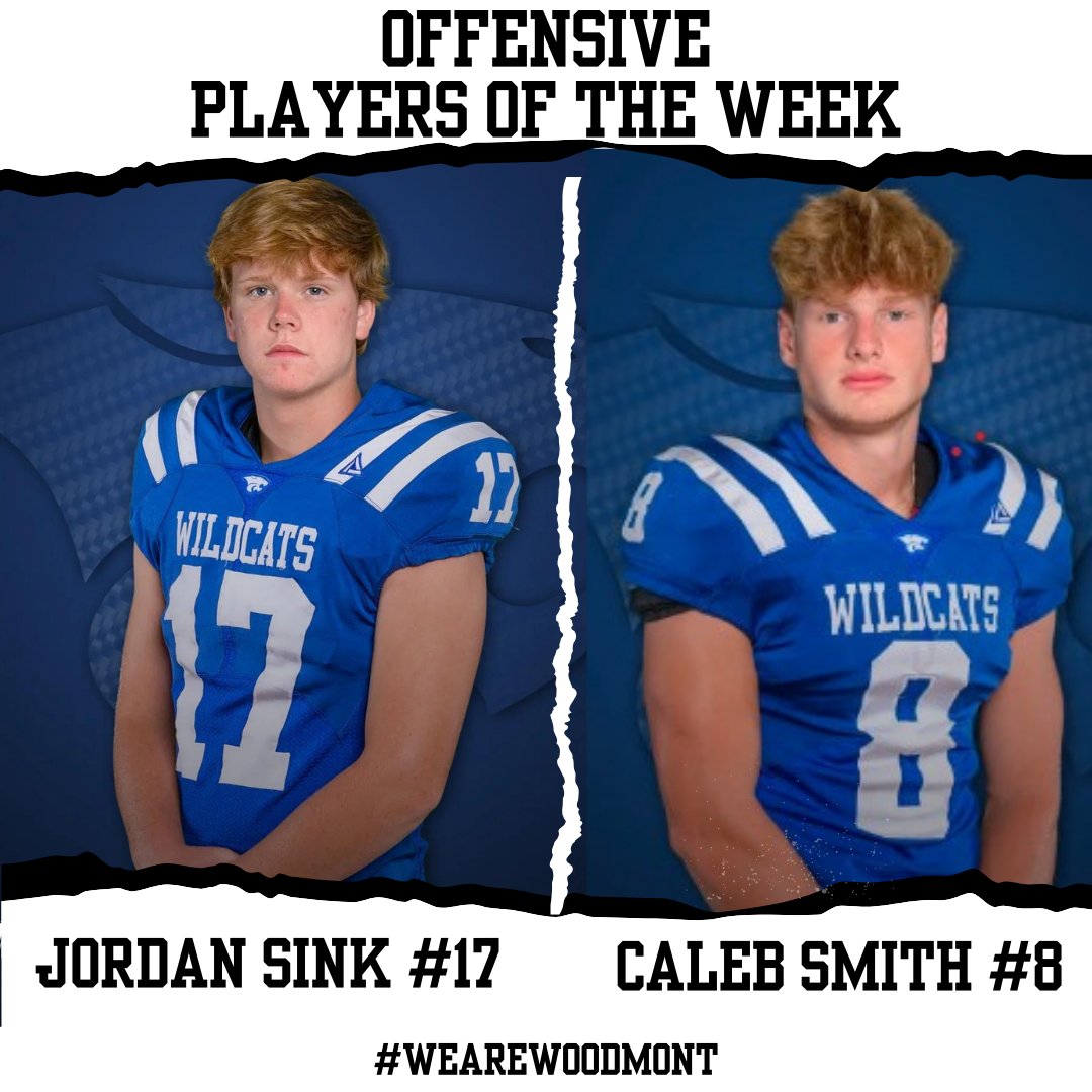 We Are Woodmont (@wearewoodmont) on Twitter photo Congratulations to Jordan Sink #17 (<a href="/jordanisupnext/">Jordan Sink</a>) and Caleb Smith #8 (<a href="/caleb2mith/">Caleb Smith</a>) for their selection as the Offensive Players of the Week v Mauldin!
#WeAreWoodmont
#ProudAD Congratulations to Jordan Sink #17 (<a href="/jordanisupnext/">Jordan Sink</a>) and Caleb Smith #8 (<a href="/caleb2mith/">Caleb Smith</a>) for their selection as the Offensive Players of the Week v Mauldin!
#WeAreWoodmont
#ProudAD