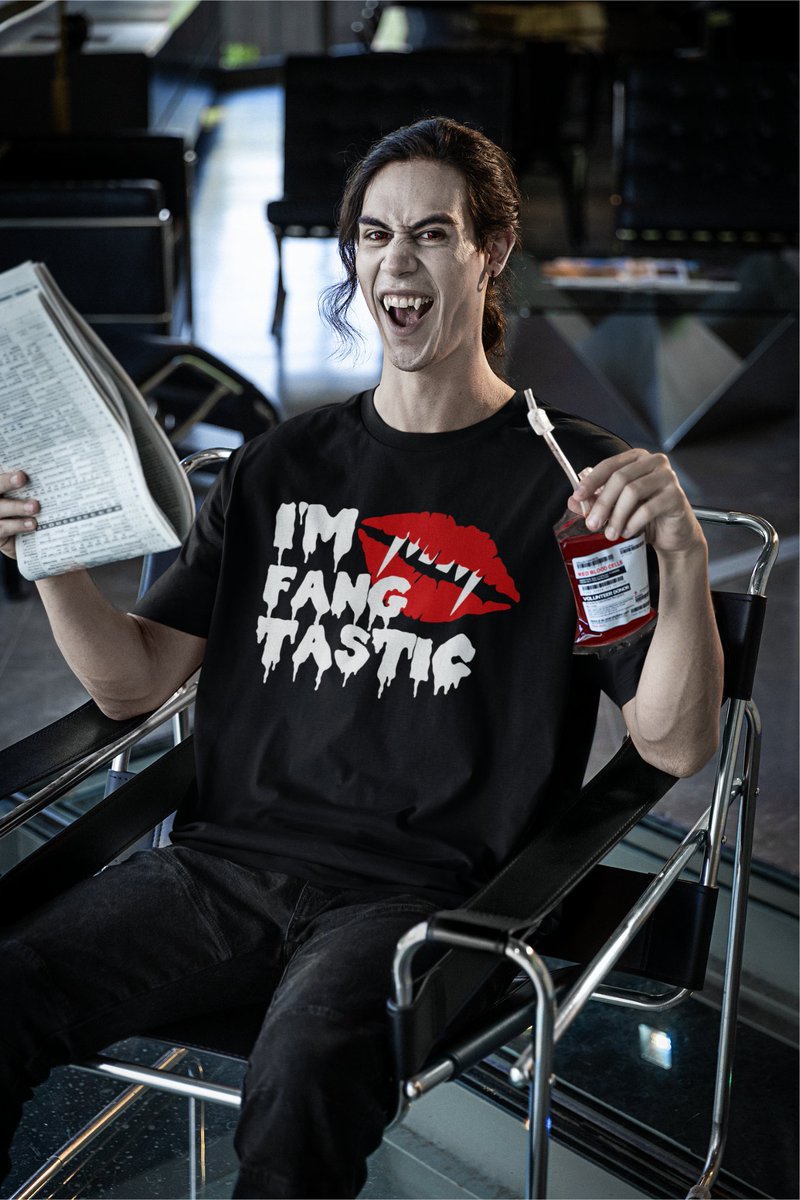 fiveleaftees's tweet photo. Have a safe Halloween 🧛‍♂️ from FLT !!  #HappyHalloween #funny #tshirt #vampires #candy #chocolate #Halloween https://t.co/LtxRHo8wxO