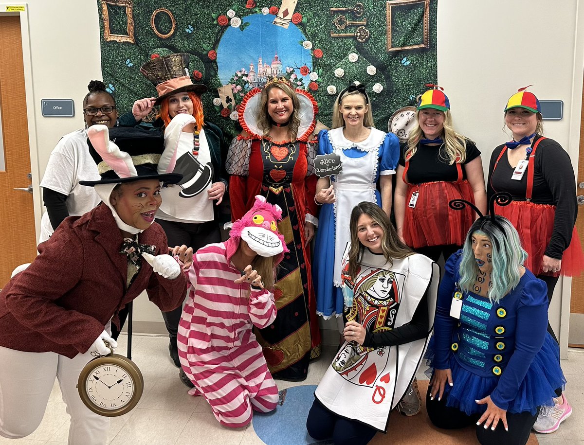 Happy Halloween from <a href="/LeBonheurChild/">Le Bonheur Children's</a> Pediatric Urology Clinic! It’s Urology In Wonderland! We have such a great team that has fun together while providing outstanding patient care! #Halloween2023 <a href="/uthsc/">The University of Tennessee Health Science Center</a>