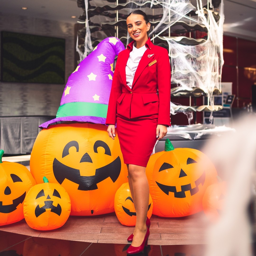 Wishing everyone a Spooktacular Halloween 🎃 If you’ve flown with us to one of our magical destinations over the last few days , you may have spotted some of our check in team rocking some spooky attire. 📸: flying.suraj