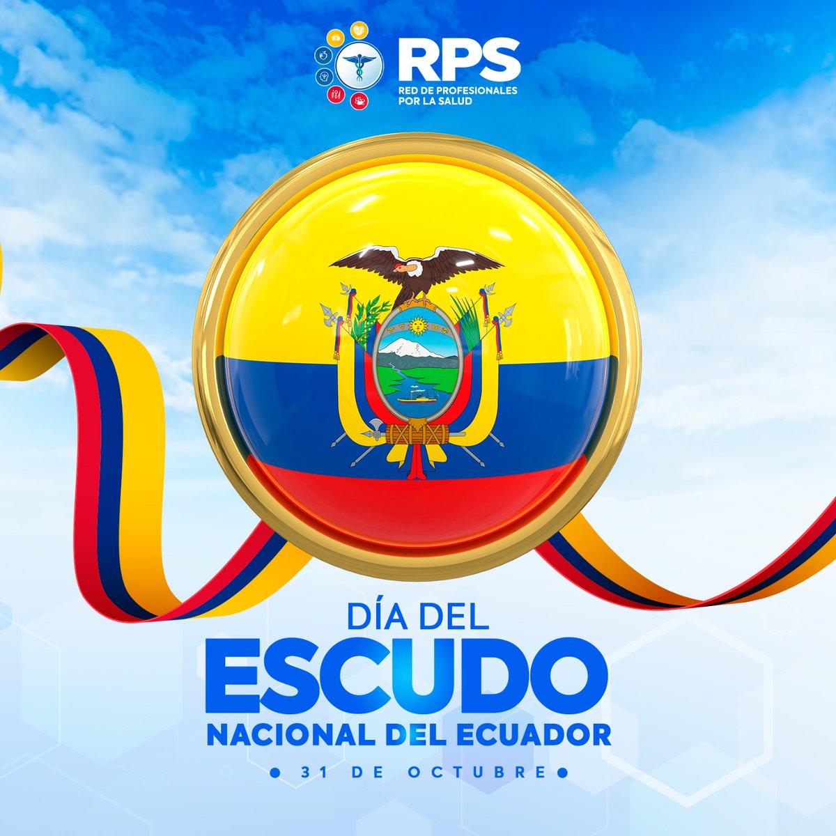 La Red de profesionales por la Salud saluda con civismo a nuestro estandarte  🇪🇨
"Constantes preparemos el futuro,
La nube de tragedia no es eterna,
Juremos para siempre unión fraterna 
Y recia contextura nacional"
#DiaDelEscudoNacional