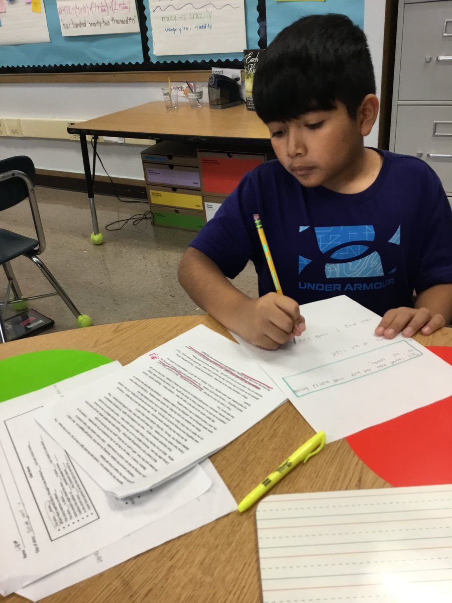 Writers hard at work in room 22. Finding our text evidence for our literary essay.  The students made sure to go back into the text to find specific quotes from the story that backed up their claim! #ENLFFE #LiteraryEssayUnit
