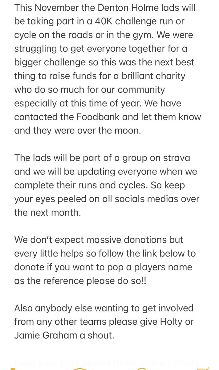 DHFC2019's tweet image. DHFC 40K FOR CARLISLE FOODBANK!!