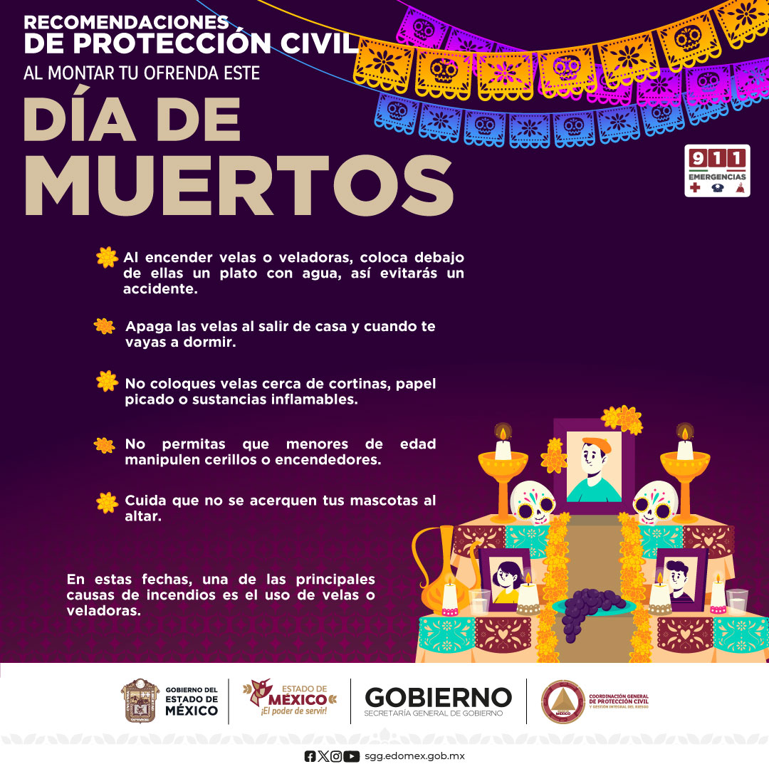 🕯 De manera responsable, Celebra #DíaDeMuertos y vive las tradiciones.