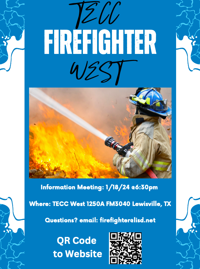 HawksCounselor's tweet photo. @Hebron_HS 10th grade students interested in the @LISDFirefighter program are invited to attend an informational meeting at @TECCwest on 1/18/24. See the flyer below for full details. https://t.co/37L8WZF1Bk