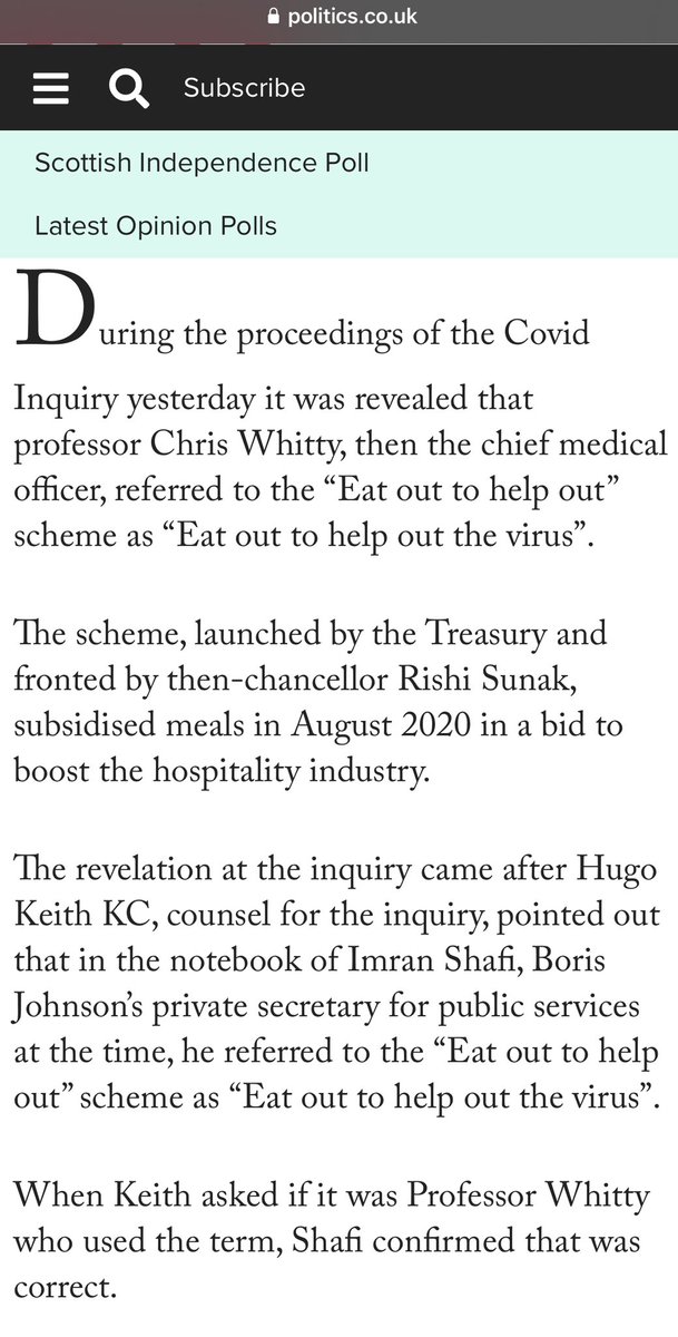 Ladies & gentlemen, I give you former Chancellor & current Prime Minister “we’re following the science” Rishi Sunak, whose top scientist called Eat Out To Help Out “Eat Out To Help Out The Virus” #CriminalNegligence