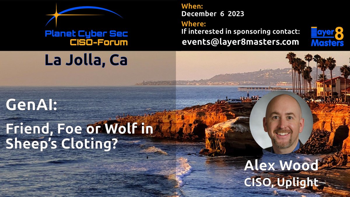 Join us at Planet Cyber Sec CISO Forum as <a href="/abwoodrow/">Alex Wood</a> delves deep into one of the hottest and most contentious topics of our time - GenerativeAI (GenAI).

From transforming industries to potentially threatening humanity, GenAI continues to divide opinion. With its integration into