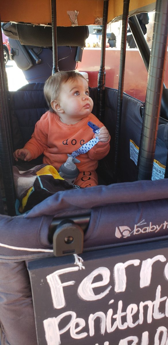 Bumped into this incarcerated Kiddo in the Ferrer Family Penitentiary, 9-month-old Dayton Ferrer, of Rhode Island. Parents Hailey Hotaling and David Ferrer have been coming to Salem on Halloween for 17 years... understandably, this is Dayton's first.