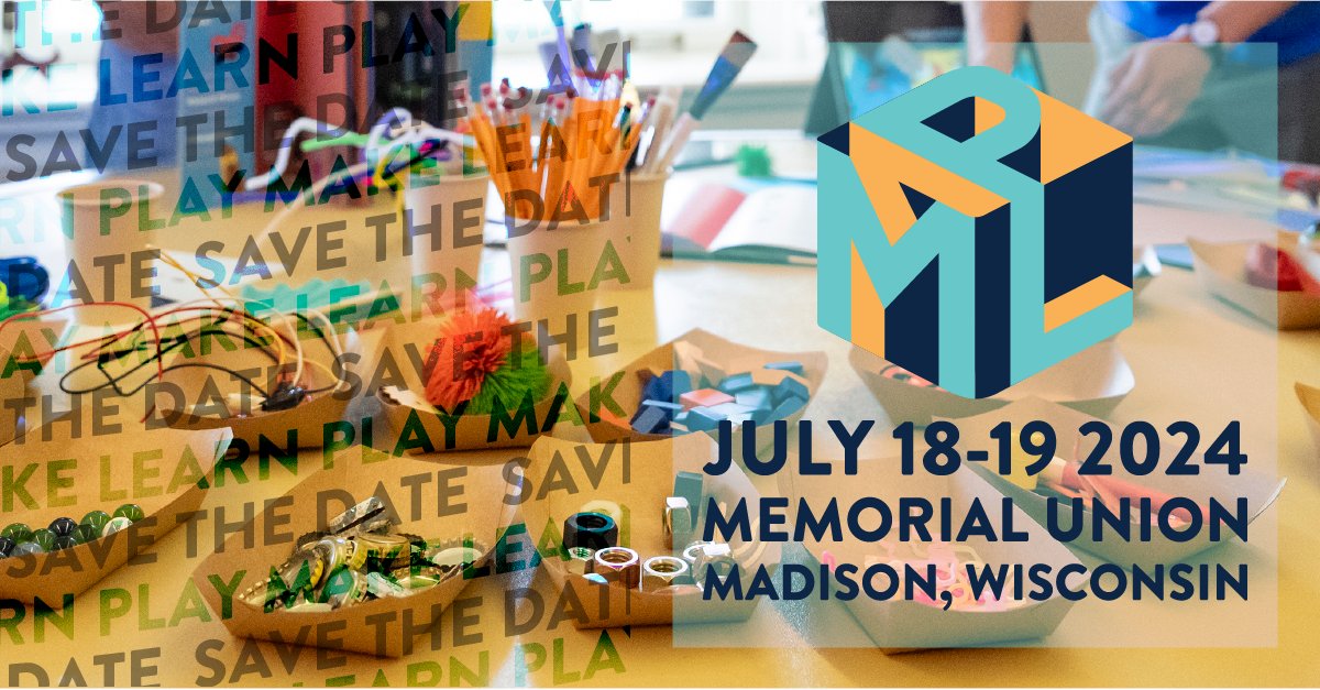 Save the date! See you July 18 and 19, 2024 in Madison, Wisconsin. Stay tuned for pre-conference dates and a call for proposals for this year’s conference! #pml2024 #maker #playfullearning #games #gameseducation #artseducation #embodiedlearning #makerspace