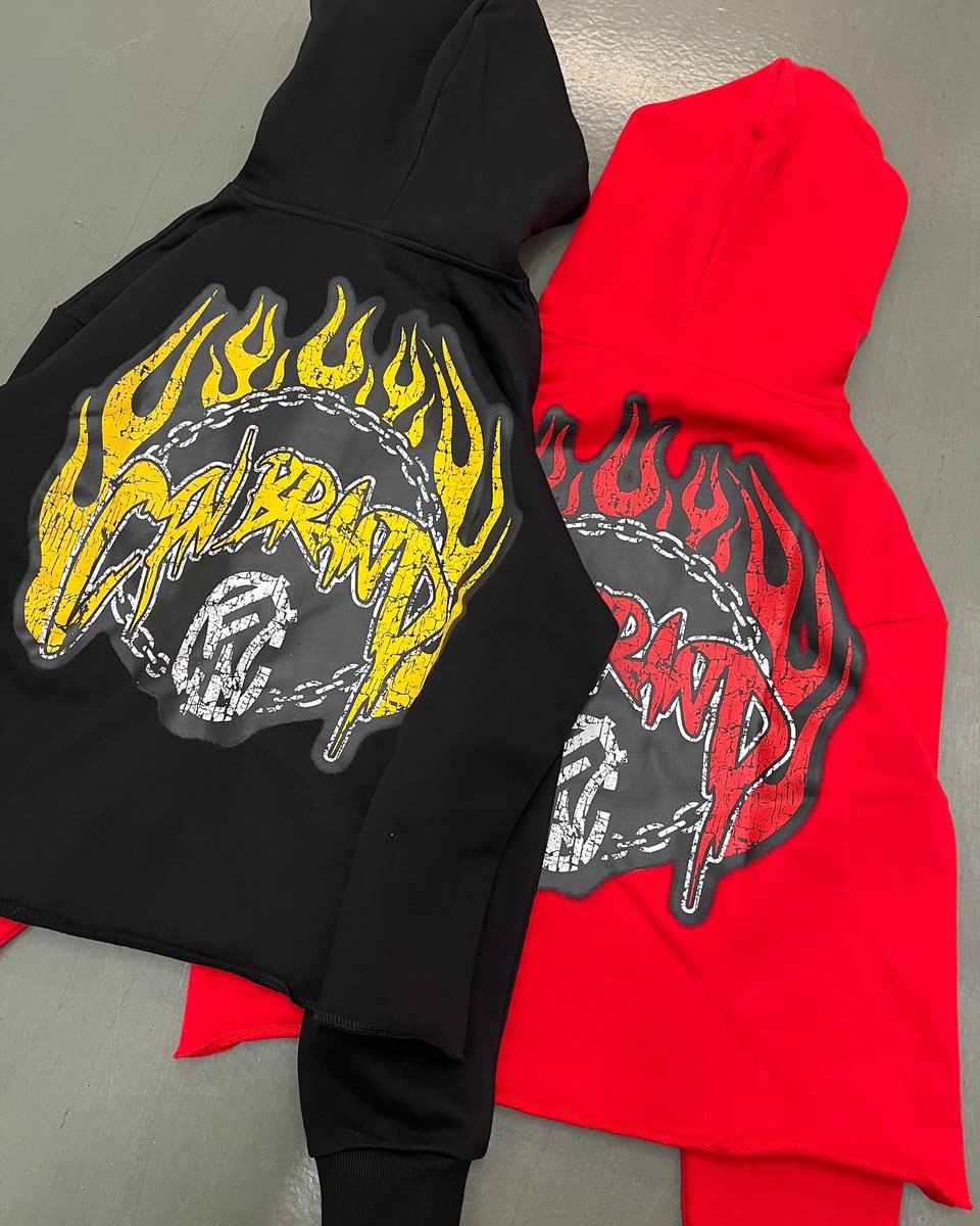 CfnBrand's tweet photo. “INFERNO“ HOODIES ☠️🔥• 11/10
• Tag 3 friends and comment your favorite color for a chance to win a free hoodie
• Subscribe to our SMS to get early access + discount https://t.co/FM84QITmBO