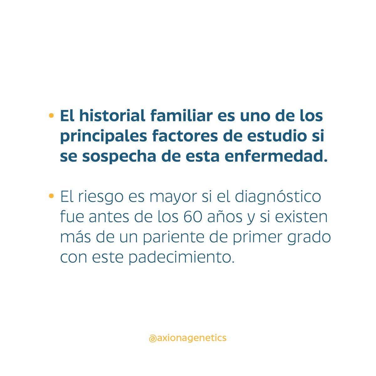 AxionaGenetics's tweet image. ¿Sabía que su riesgo de desarrollar cáncer de próstata puede incrementar si hay antecedentes familiares de la enfermedad?

Contacte a nuestros expertos si desea conocer su riesgo de padecerla.

Línea Axiona +52 55 19 69 4584
.
.
#eligeaxiona #cancerawareness #cancerdeprostata