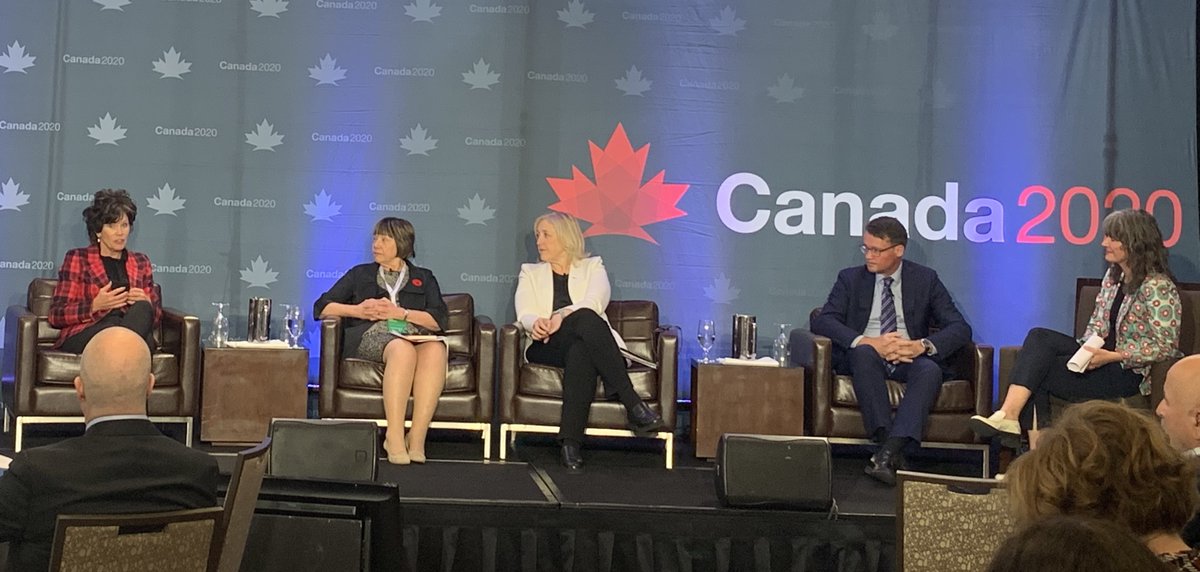 Our co-chairs are at @Canada2020 's #NetZero Summit today. On a panel w/ @sonyasavage and Mark Cameron, moderated by @MeganALeslie, Anne & @lraitt said collaboration and speed are essential to succeeding in the green transition.