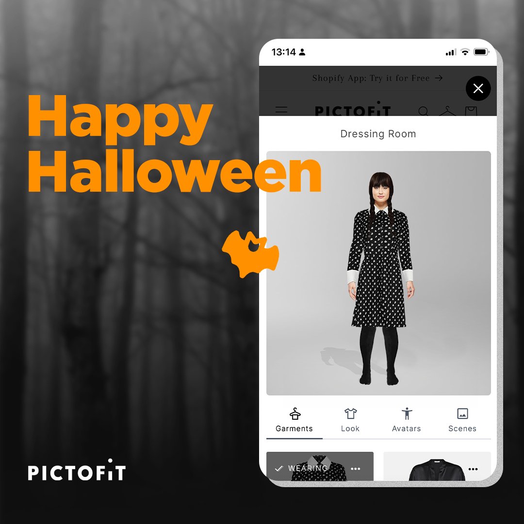 reactivereality's tweet image. Happy Halloween! Today&apos;s the day to channel your favorite spooky character. 🎃

#Halloween #Halloween2023 #HelloweenCostume #PICTOFiT #Shopify #Ecommerce #Fashion #VirtualTryOn #VirtualDressingRoom #OnlineShopping #RetailTech