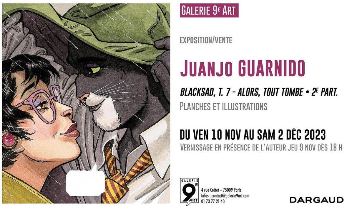 👉 Juanjo Guarnido, Bientôt..

Dargaud Juanjo Guarnido #chat #enquete #detective #polar #noir #artwork #Dessin #Dédicace  #juandíazcanales #DarkHorseComic #NormaEditorial  #fanart  #tome7 #bd #illustration #Blacksadmania #Galerie #NeuviemeArt