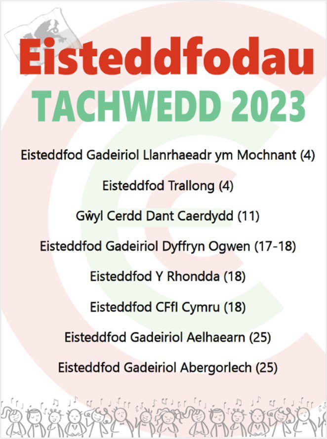 Mae mis Tachwedd ar y gorwel!! Pob hwyl i’r eisteddfodau!🎶🎤🎺🎭📝🏆
