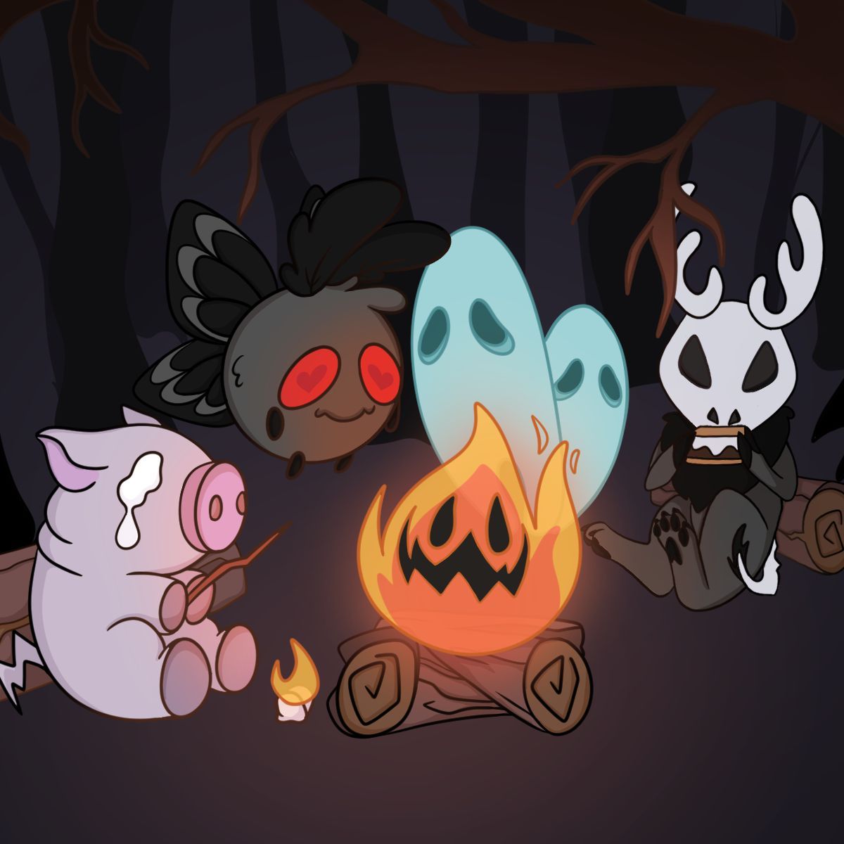 Ev_kami's tweet photo. Happy Halloween 🎃 fellow cryptids. Closing out Cryptober with our OG friends. You're all invited to the haunted Appalachian woods for a treat tonight 👻
#cryptober #HappyHalloween https://t.co/o3NoRUeBvA