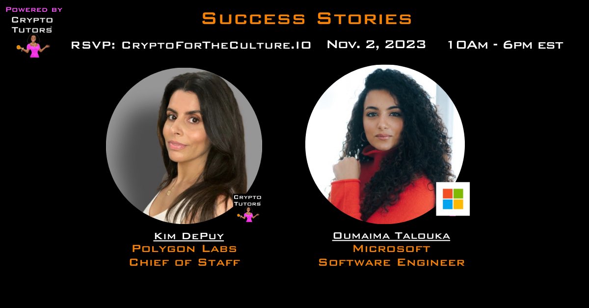 Join us this Thursday at #CryptoForTheCulture, where I’ll be sharing web3 (and beyond!) success stories. This is virtual conference and registration is free at cryptofortheculture.io. Hope to “see” you there! 💜 @thecryptotutors @0xPolygonLabs