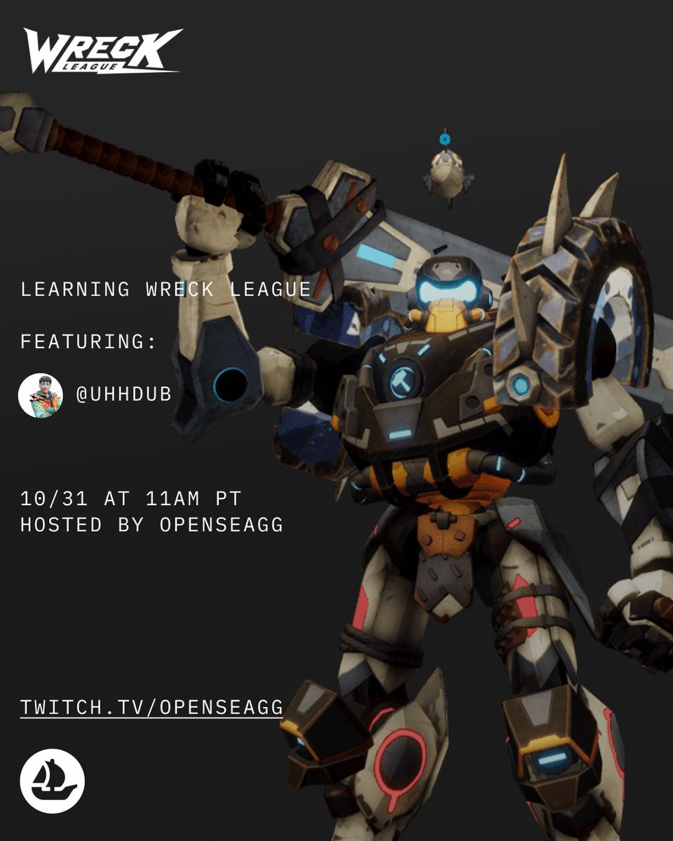 NOW LIVE ON TWITCH!
Learning <a href="/WreckLeagueHQ/">Wreck League</a> with <a href="/uhhdub/">dub</a>! 

Let the duel begin ⬇️
twitch.tv/OpenSeaGG