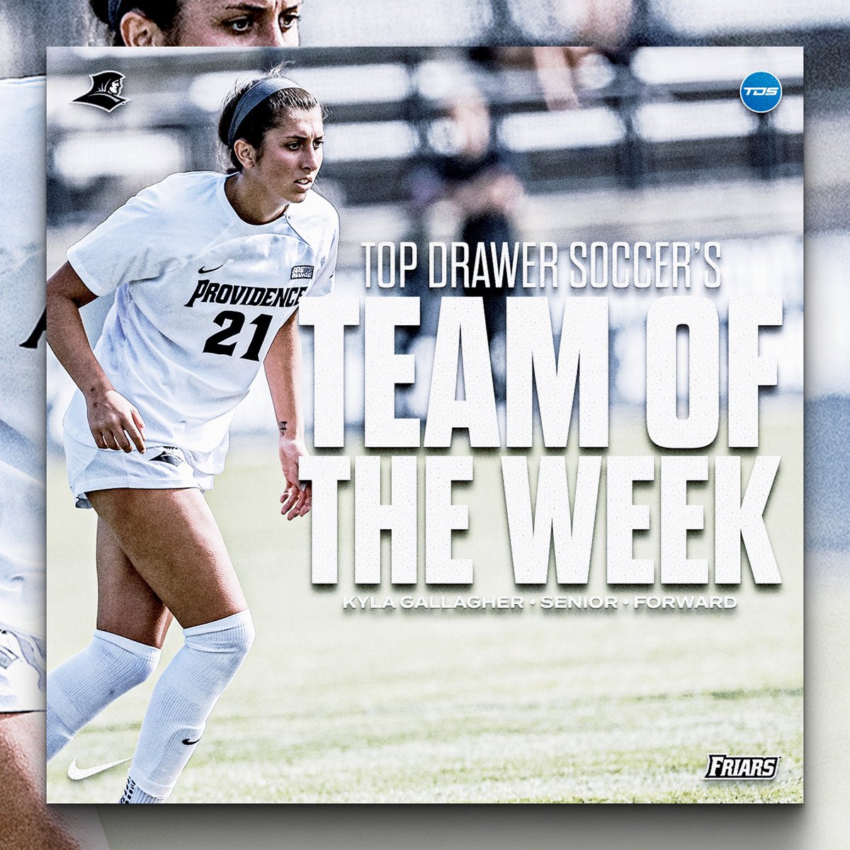 Congratulations to Kyla Gallagher on being named to the Top Drawer Soccer Women’s Team of the Week! 💪 #gofriars