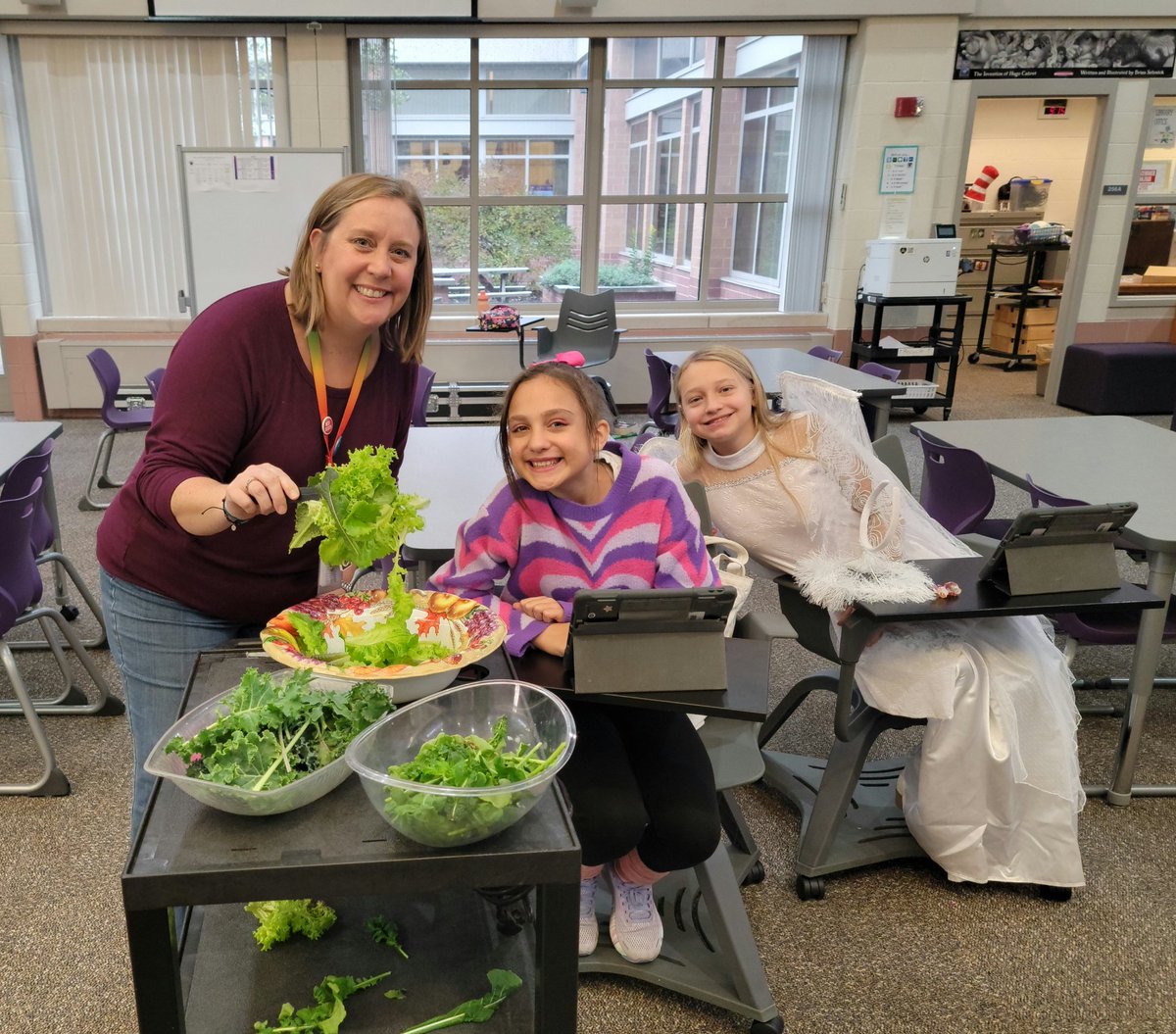 Trick or treating in my library means fresh lettuce from the hydroponic garden for all!   <a href="/CenturyWildcats/">Century Junior High</a> <a href="/OSD135/">Orland District 135</a> <a href="/LettuceGrow/">Lettuce Grow</a>