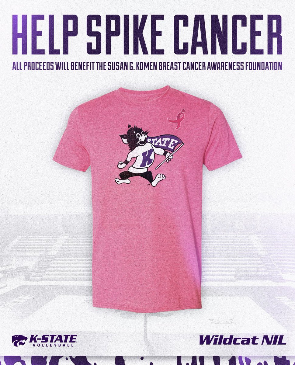 Our passion for the game meets our passion for a cause. Help us make a difference - grab your K-State Volleyball pink tee today! 💪 #TeamUpForACure <a href="/WildcatNIL/">Wildcat NIL</a> 

catsnil.com/product/pink-k…